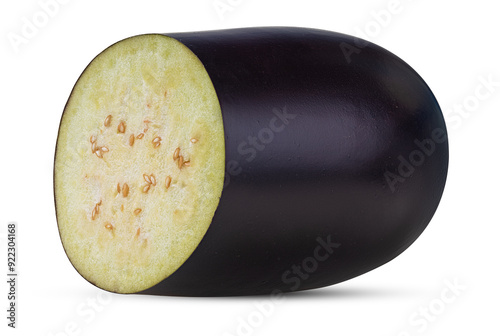 Ripe eggplant cut in haf photo