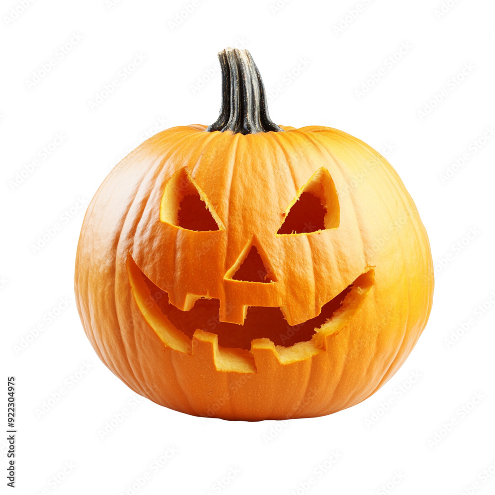Halloween pumpkin with carved face isolated on white background Halloween pumpkin with carved face isolated on white background