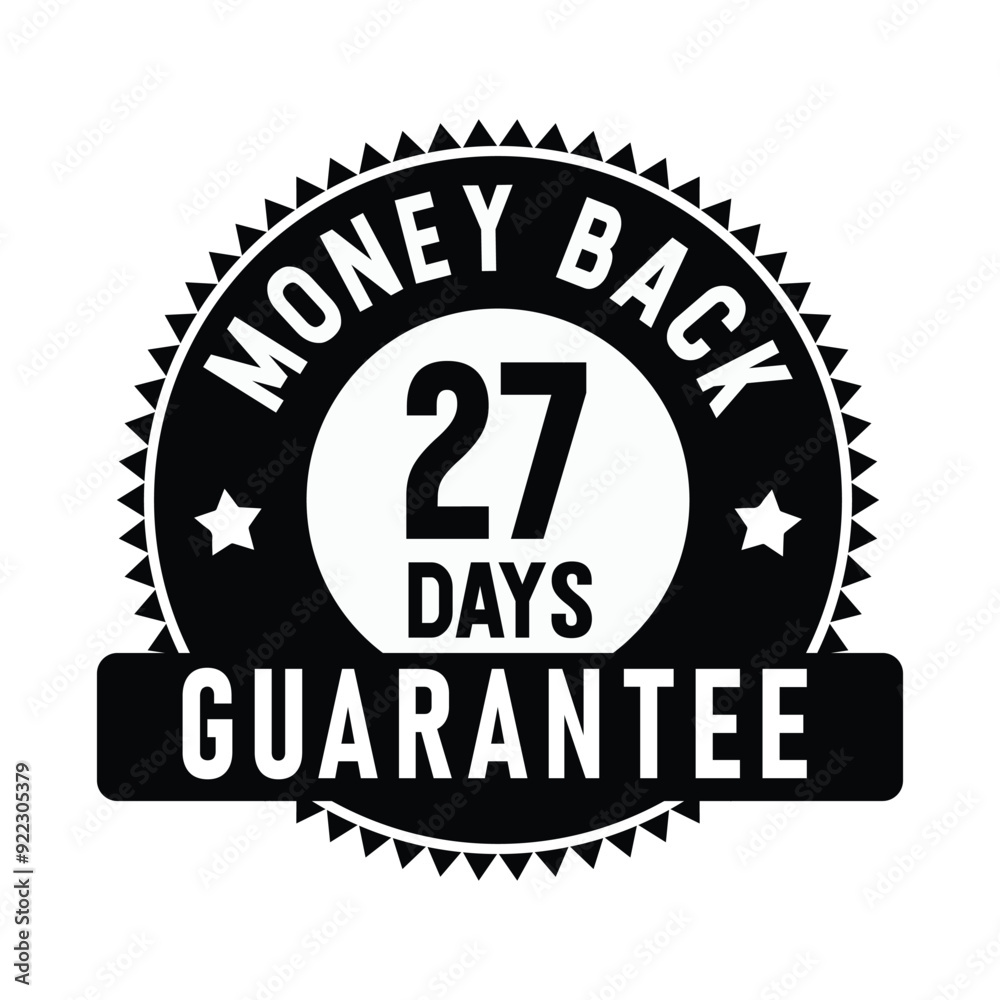 Fototapeta premium 27 Days Money Back Guarantee | Money Back | Icon | Vector
