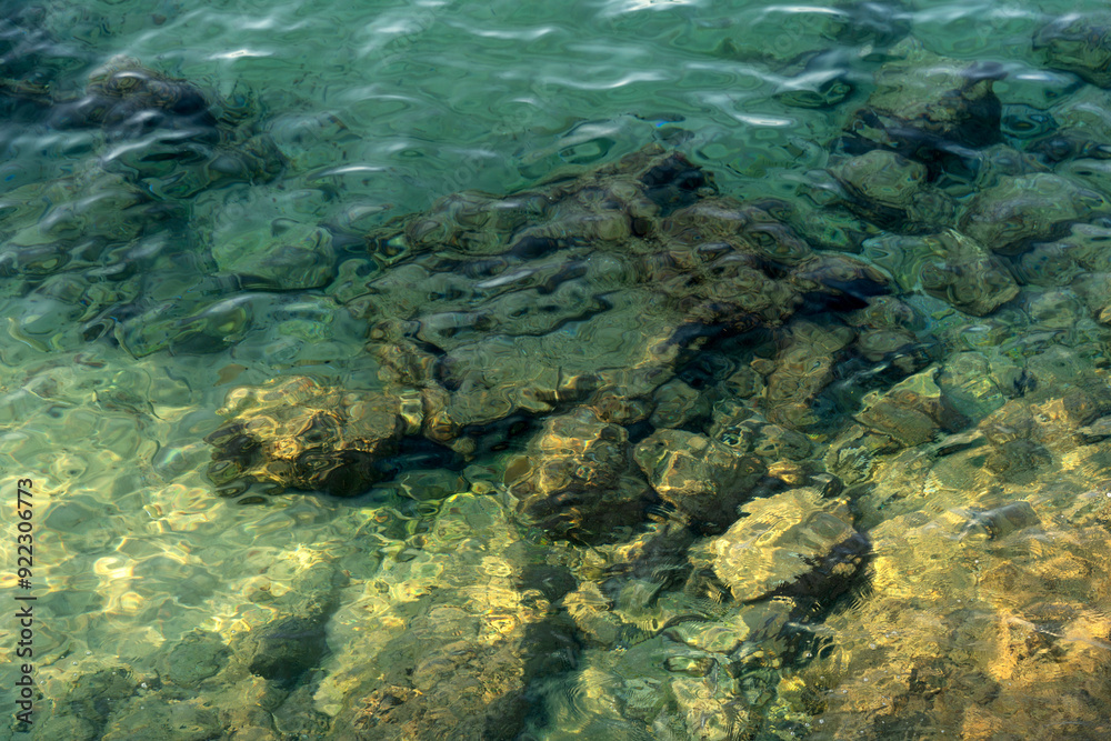 Obraz premium stones in clear water, macro