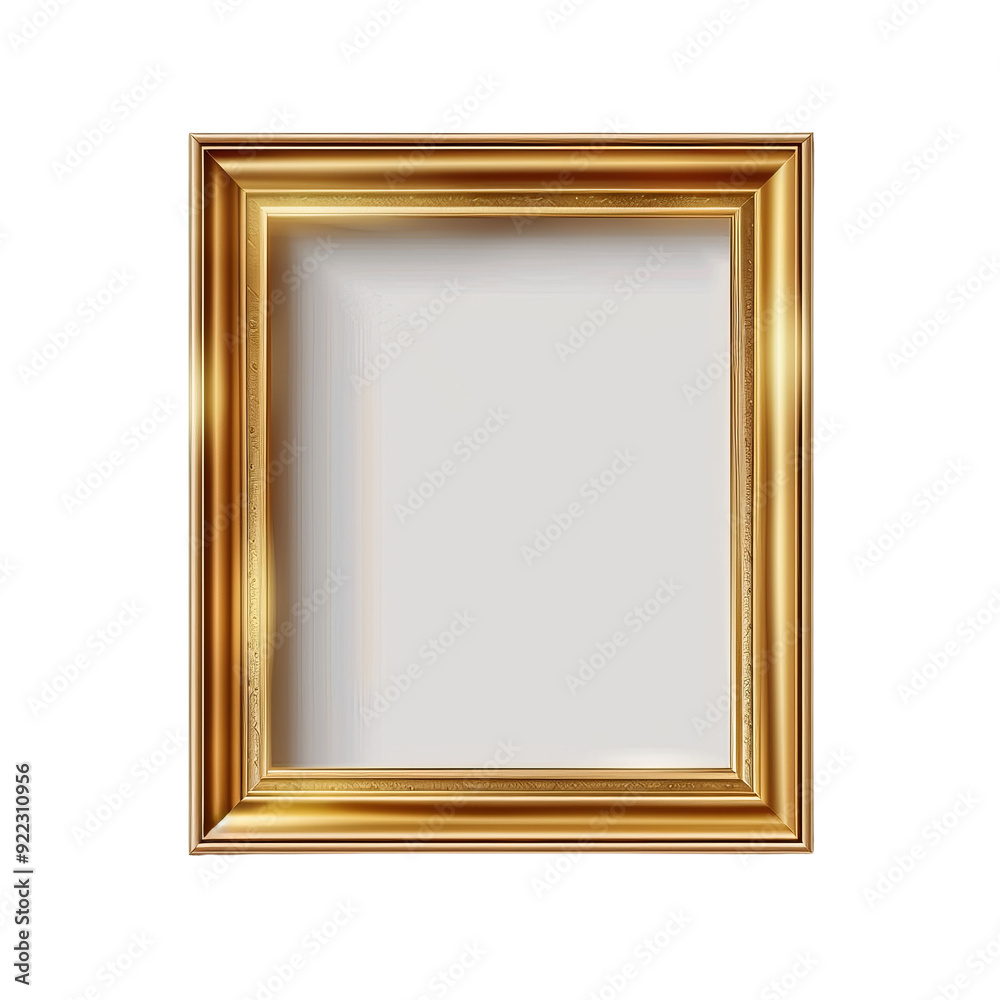 Elegant Golden Frame Isolated Without Background for Artwork Display. Elegant Golden Frame Isolated Without Background for Artwork Display.