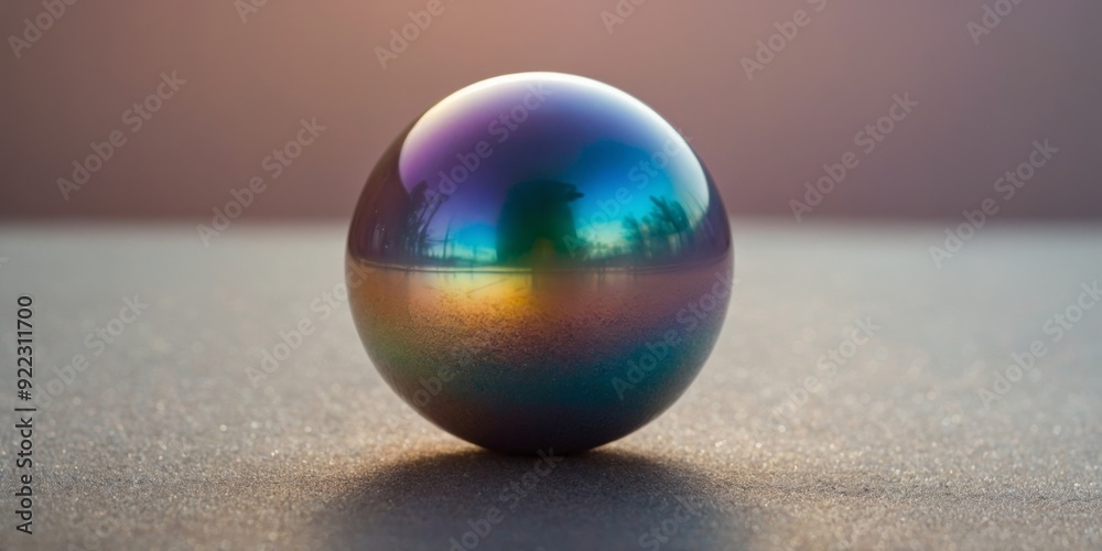 An iridescent sphere graces a pastel-hued surface, its surface reflecting a spectrum of soft colors, creating a visual harmony that is both calming and enchanting. An iridescent sphere graces a pastel-hued surface, its surface reflecting a spectrum of soft colors, creating a visual harmony that is both calming and enchanting.