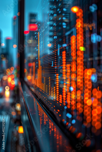 Stock market graph orange theme, trading data, financial graph generated.AI