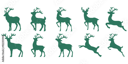 Green Deer Silhouette
