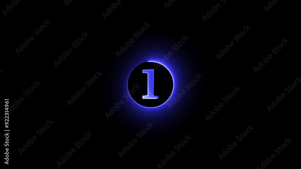 blue glowing neon math numbers one animation with black background blue glowing neon math numbers one animation with black background