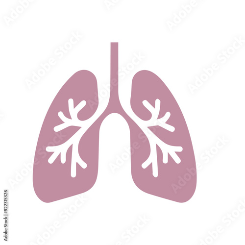 human lung icon flat style