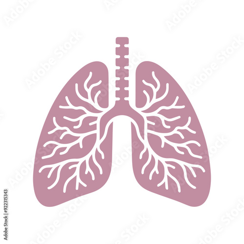 human lung icon flat style