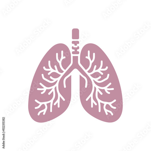 human lung icon flat style