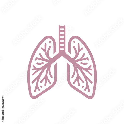 human lung icon flat style
