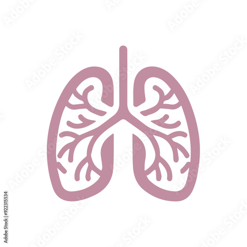 human lung icon flat style