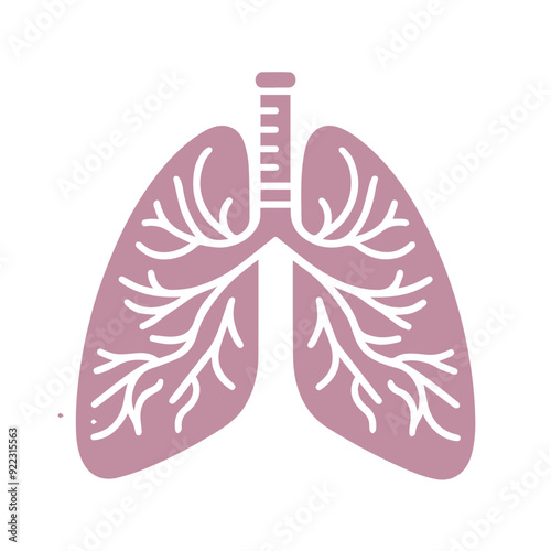 human lung icon flat style