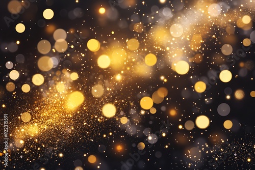 Abstract gold shiny Sparkling Lights Festive background with texture for celebration, banner, party