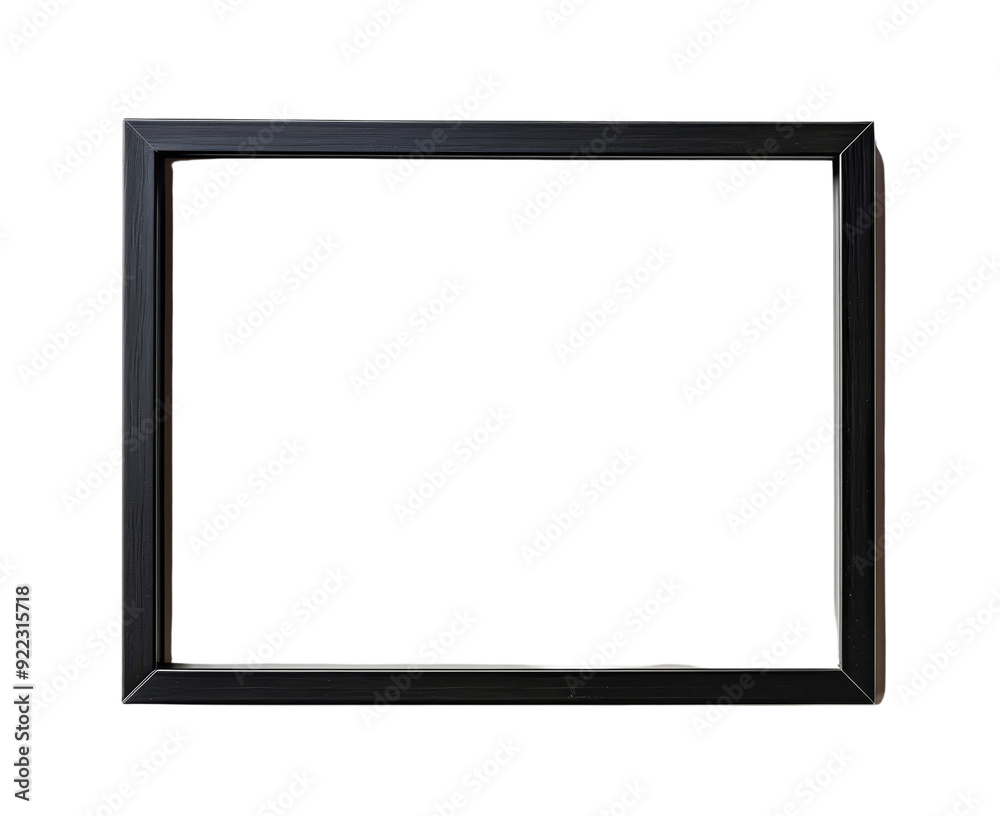 Black Picture Frame with Simple Horizontal and Vertical Design Isolated. Black Picture Frame with Simple Horizontal and Vertical Design Isolated.