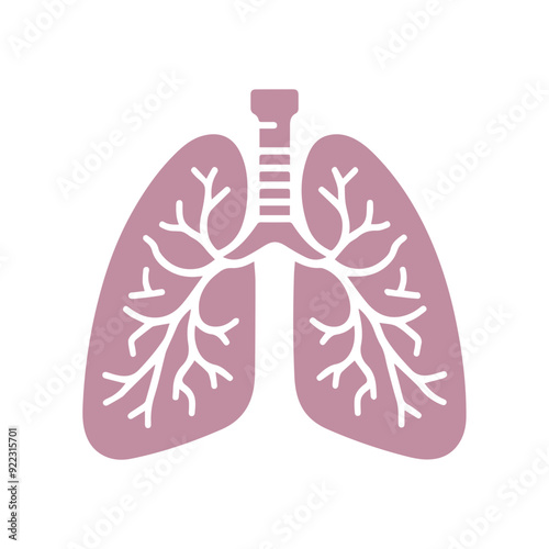 human lung icon flat style