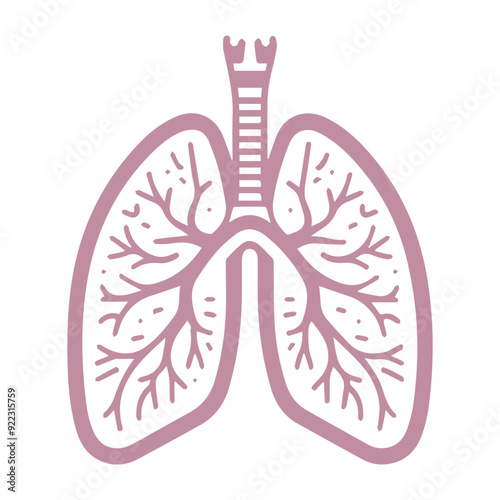 human lung icon flat style