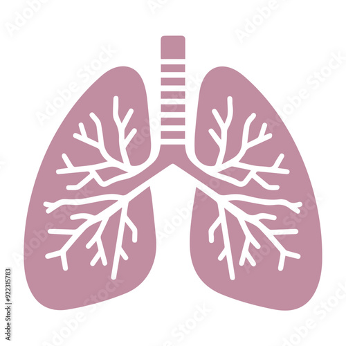 human lung icon flat style