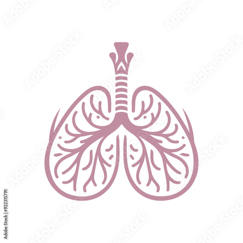 human lung icon flat style