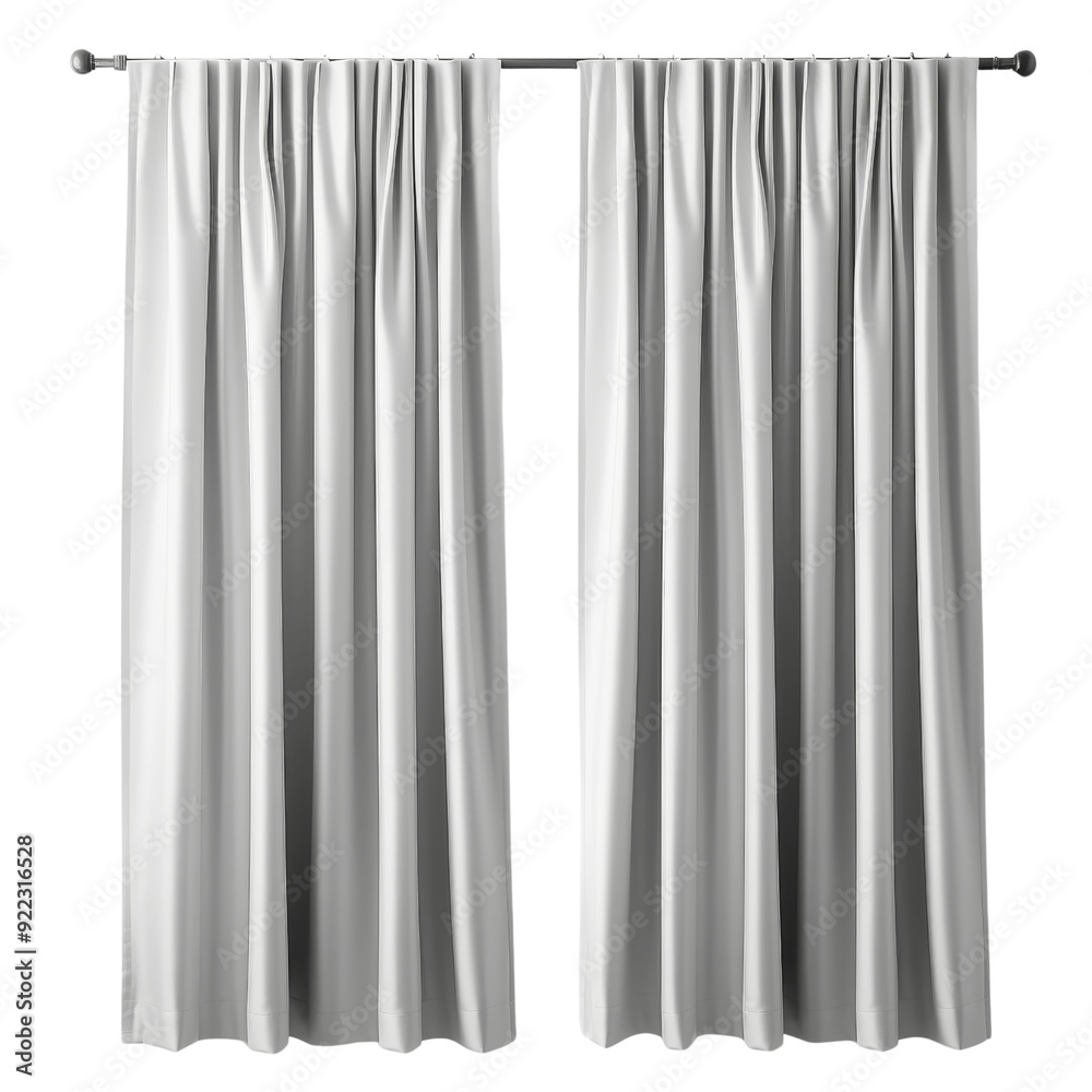 Textured Blackout Curtains Isolated Without Background for Decor. Textured Blackout Curtains Isolated Without Background for Decor.
