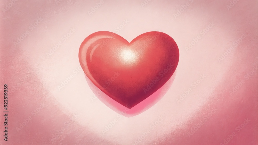 Soft pink heart glowing warmly on a gentle background. Soft pink heart glowing warmly on a gentle background.