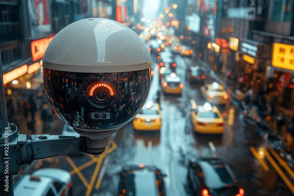 A camera on a road. Generative AI A camera on a road. Generative AI