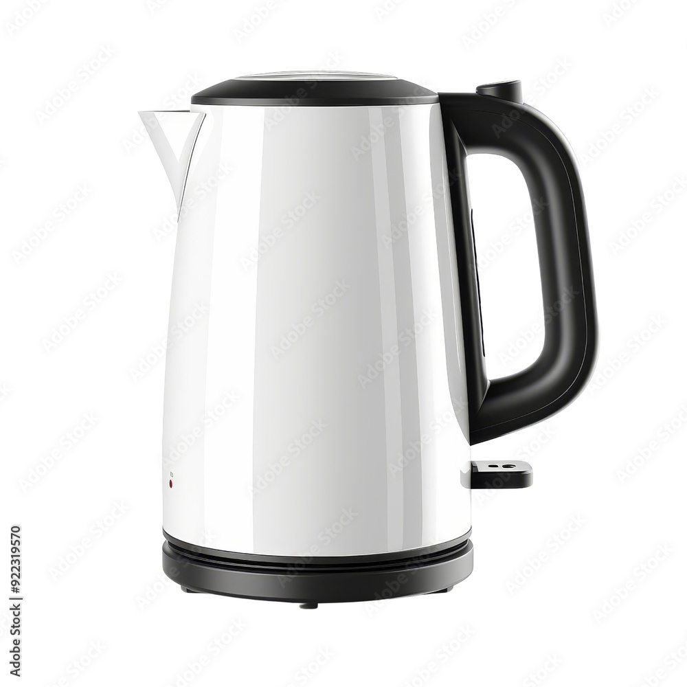 Isolated Electric Kettle with Black Handle and White Body. Isolated Electric Kettle with Black Handle and White Body.
