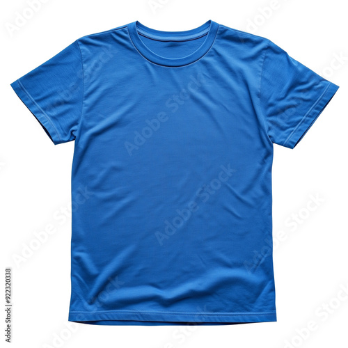 Blue short sleeve t-shirt mockup isolated on transparent or white background 