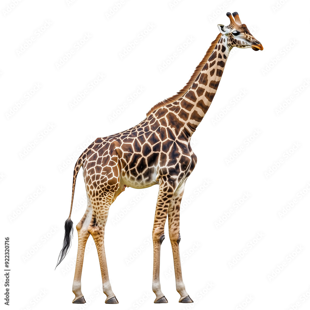 Naklejka premium Giraffe isolated on transparent or white background