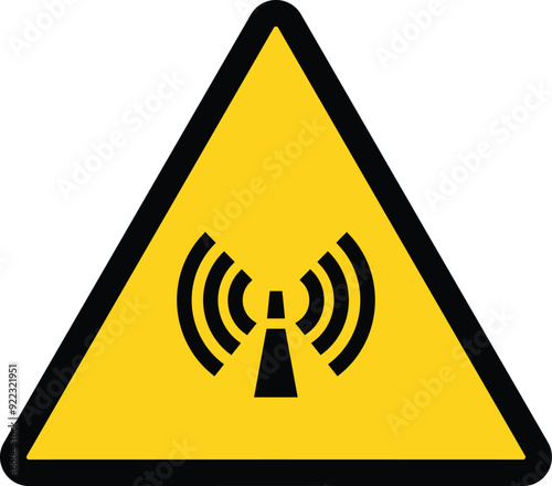 Non Ionizing Radiation symbol, Radiation hazard indicating, non-ionizing radiation, Radiation Exposure Alert, Warning radio frequency hazards, Attention. Danger zone photo