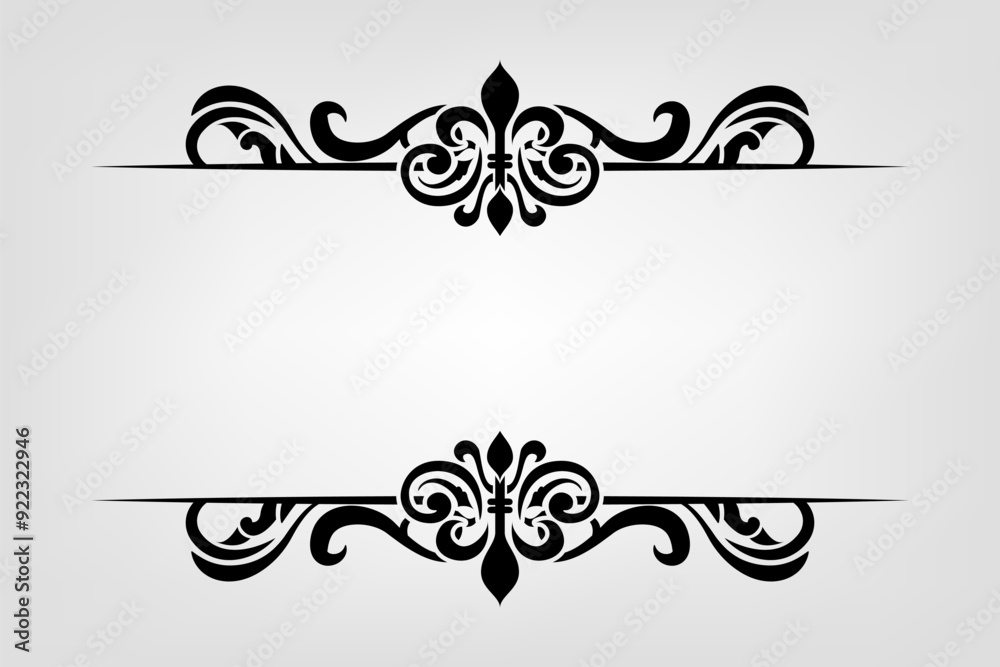 Naklejka premium Classic Vintage Baroque Victorian Frames Separator Elements Classic Wedding Invitation