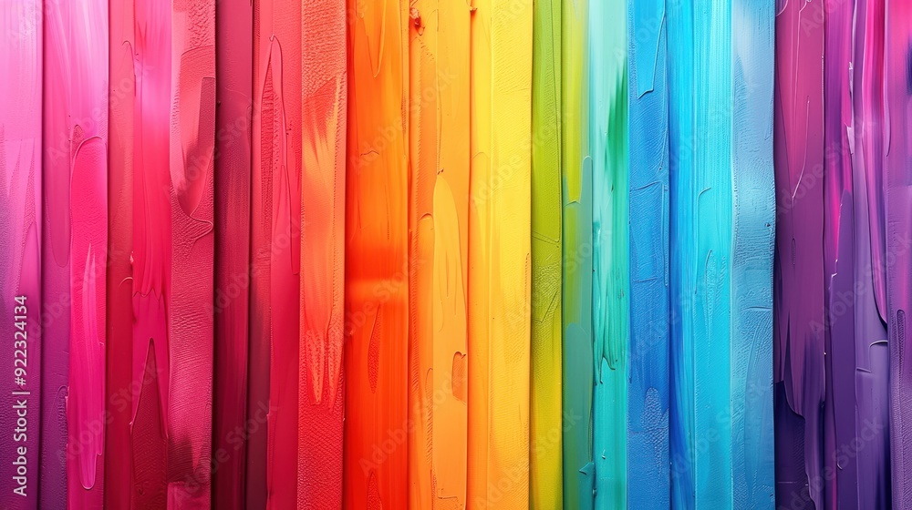 Vibrant wooden planks in a gradient of colors, creating a striking and colorful backdrop perfect for artistic and creative projects. Vibrant wooden planks in a gradient of colors, creating a striking and colorful backdrop perfect for artistic and creative projects.