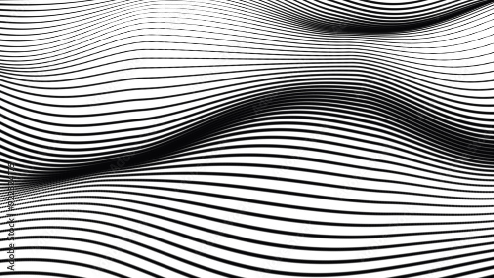 A black and white abstract pattern with curved lines. Abstract pattern. Texture with wavy curves. With psychedelic stripes image. A black and white abstract pattern with curved lines. Abstract pattern. Texture with wavy curves. With psychedelic stripes image.
