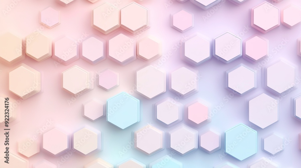 Abstract pastel hexagonal pattern with a soft gradient background Abstract pastel hexagonal pattern with a soft gradient background