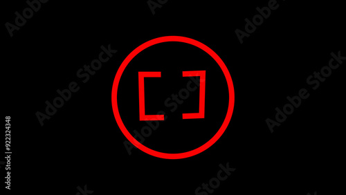 Red color thred bracket icon.3d vector illustration photo