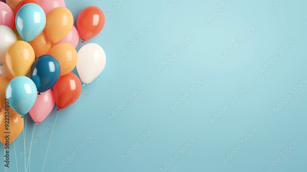 colourful balloons on blue background colourful balloons on blue background