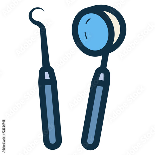dental mirror and probe icon