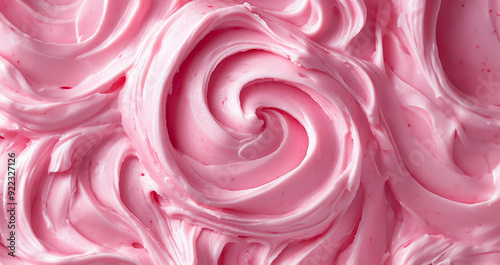 Pink cake frosting close up full frame 