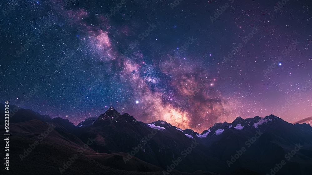 milky way galaxy over mountains milky way galaxy over mountains