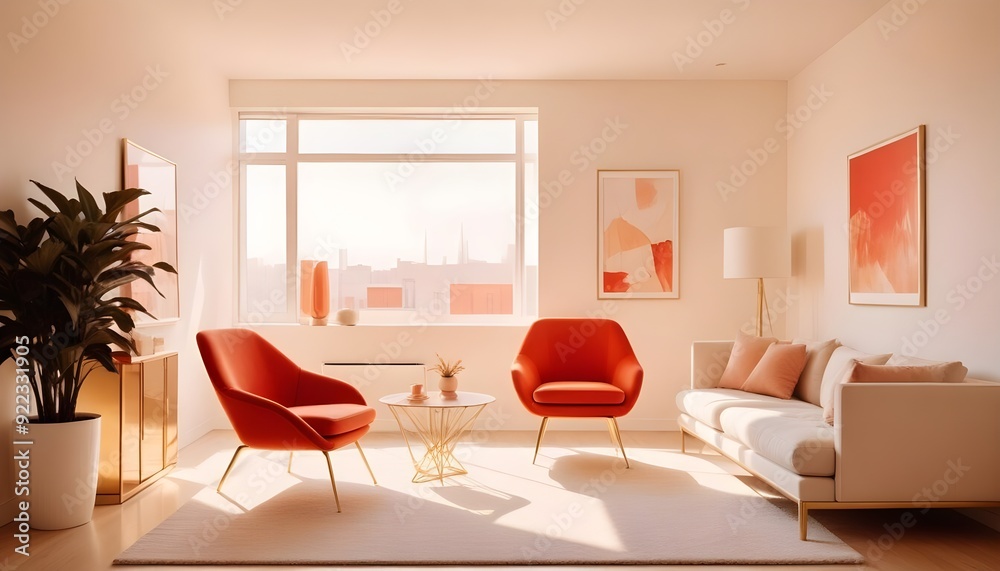 Fototapeta premium Photo interior modern design room 3d illustration