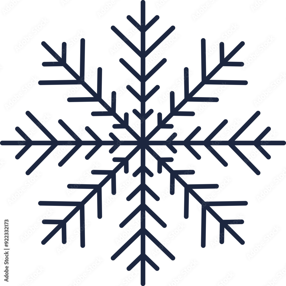 Snowflake icon. Linear style. Snowflake icon. Linear style.