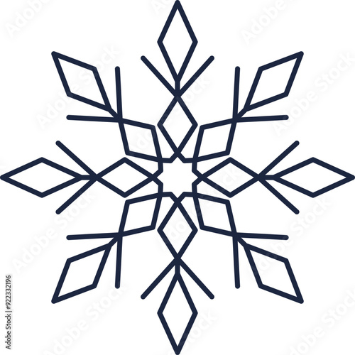 Snowflake icon. Linear style.