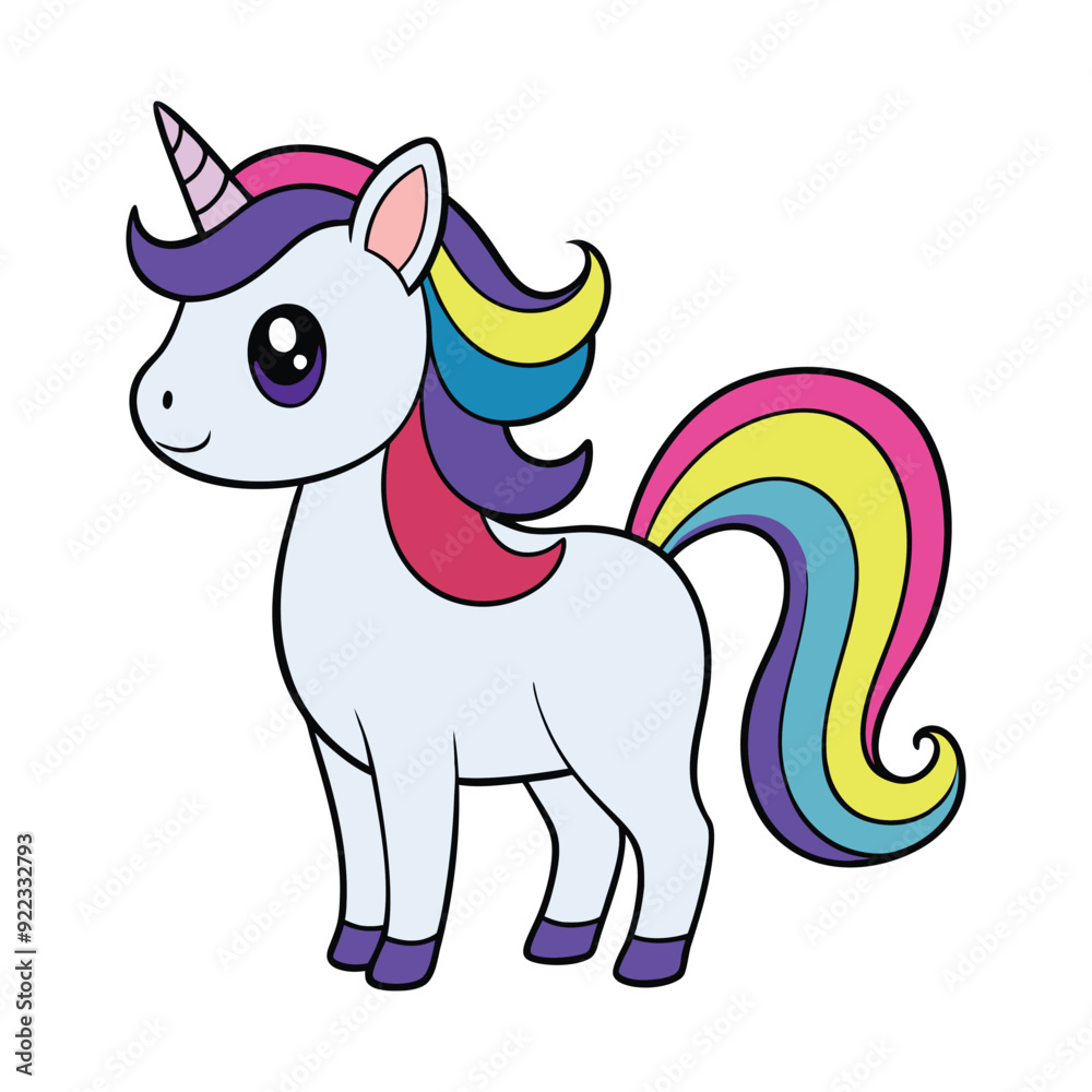 Cute Unicorn Clipart, Cute cartoon Unicorn Vector illustration Cute Unicorn Clipart, Cute cartoon Unicorn Vector illustration