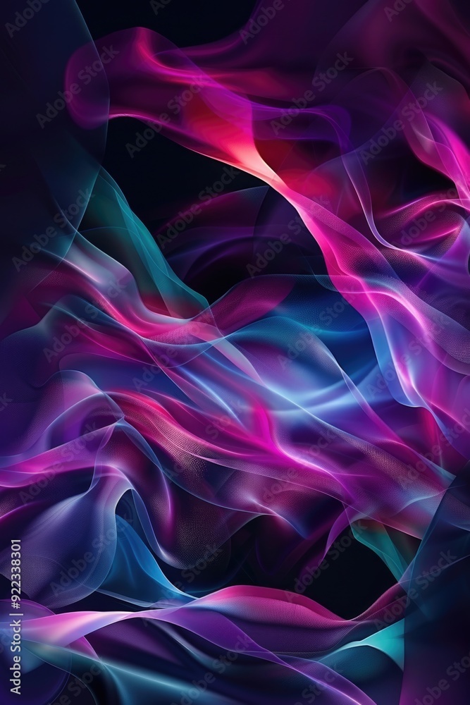 Obraz premium Vibrant and colorful wave design, suitable for digital media backgrounds.