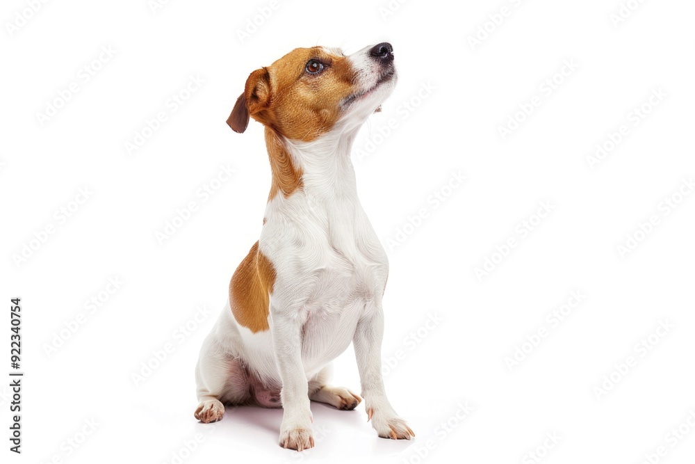 Smiling puppy with floppy ears, nose in the air. Smiling puppy with floppy ears, nose in the air.