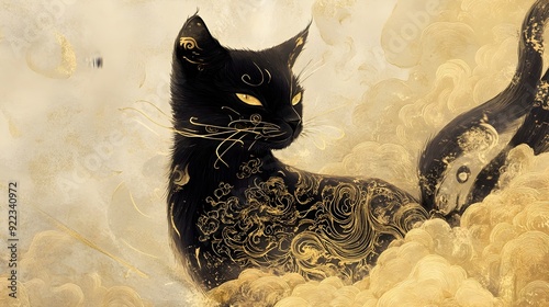 Captivating Feline Phantasm:A Mesmerizing Glimpse into the Mystic Realm photo