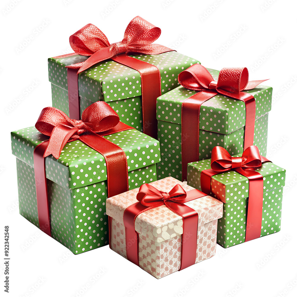 Obraz premium red gift box with ribbon