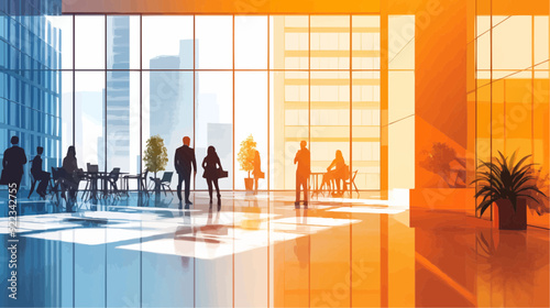 Office Manager Background - Working Business Vector People Design