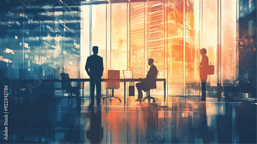 Office Manager Background - Working Business Vector People Design