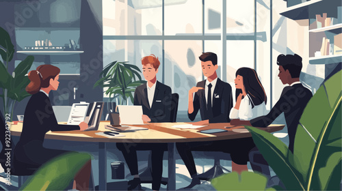Office Manager Background - Working Business Vector People Design