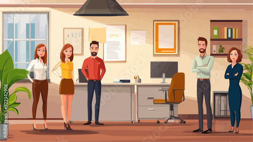 Office Manager Background - Working Business Vector People Design