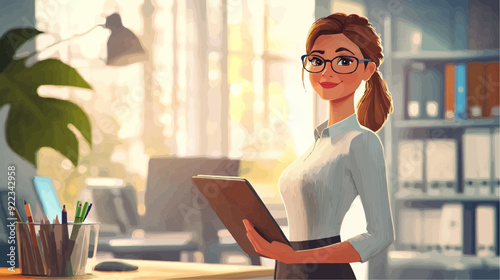 Office Manager Background - Working Business Vector People Design